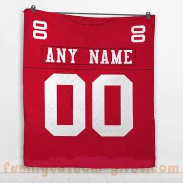 Custom Premium Quilt Blanket San Francisco Jersey American Football Personalized Quilt Gifts for Her & Him